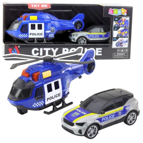 Policyjny helikopter i radiowóz, Leantoys