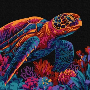 MALOWANIE PO NUMERACH - TAJEMNICZY ŻÓŁW 30X30CM