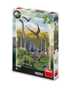 PUZZLE JURASSIC WORLD DINOZAURY 48EL, DINO TOYS