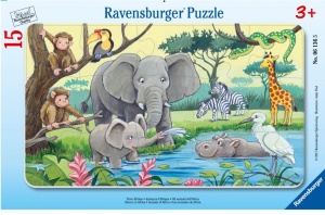 PUZZLE 15 AFRYKAŃSKIE ZWIERZĘTA, RAVENSBURGER