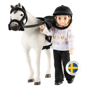 LALKA DŻOKEJKA ZESTAW Z KONIEM, MICKI