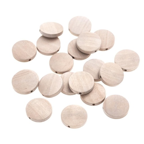 Koraliki monetki drewniane 20mm 20szt, Dalprint