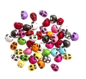 KORALIKI CZASZKI MULTIKOLOR 1CM 48SZT, DALPRINT