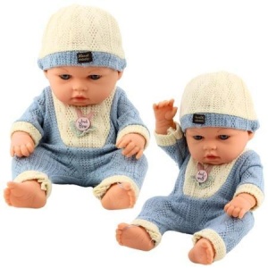 LALKA BOBAS W NIEBIESKIM WDZIANKU, LEANTOYS