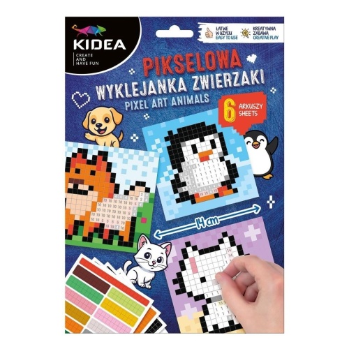 Pikselowa wyklejanka Zwierzaki KIDEA, DERFORM