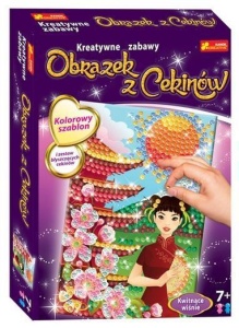 OBRAZEK Z CEKINÓW. KWITNĄCE WIŚNIE, RANOK-CREATIVE