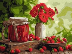 MALOWANIE PO NUMERACH - DŻEM TRUSKAWKOWY 30X40CM