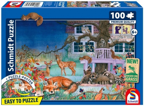 Puzzle PQ 100 Zwierzęta nocą, Schmidt