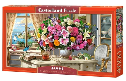 Puzzle 4000 Summer Flowers and Cup of Tea CASTOR