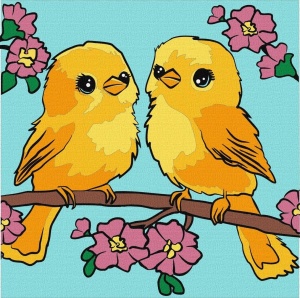 MALOWANIE PO NUMERACH - TĘCZOWE PTAKI KIDS 25X25