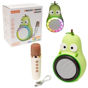 ZESTAW DO KARAOKE GRUSZKA - GŁOŚNIK I MIKROFON