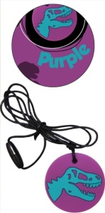 GRYZAK ANTYSTRESOWY NASZYJNIK - DINOZAUR FIOLETOWY