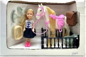 ZESTAW LALKA 13CM Z KONIEM, ARTYK