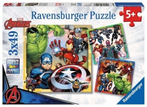 PUZZLE DLA DZIECI 3X49 MARVEL AVENGERS