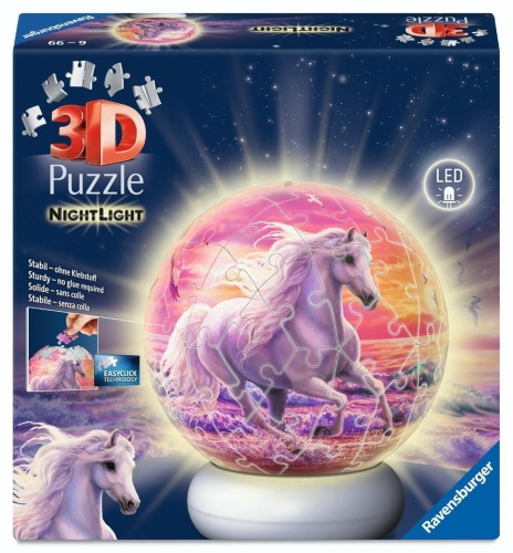 Puzzle 3D NightLight Horses on the Beach