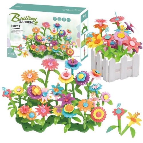 Klocki konstrukcyjne kwiatki 141el, Maksik