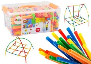 ZESTAW SŁOMEK DO KONSTRUKCJI 3D KOLOROWE 800EL