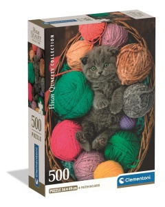 PUZZLE 500 FLUFFY KITTEN, CLEMENTONI