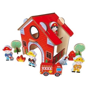 REMIZA STRAŻACKA DREWNIANA, SMILY PLAY