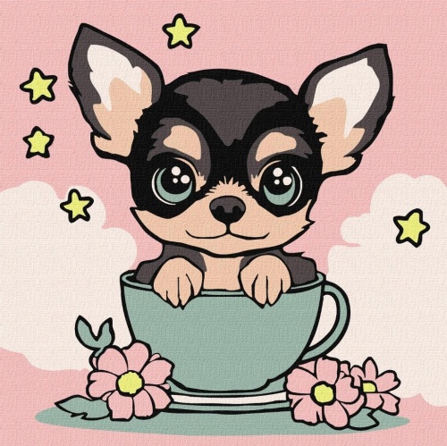 Malowanie po numerach - Słodki szczeniaczek Kid