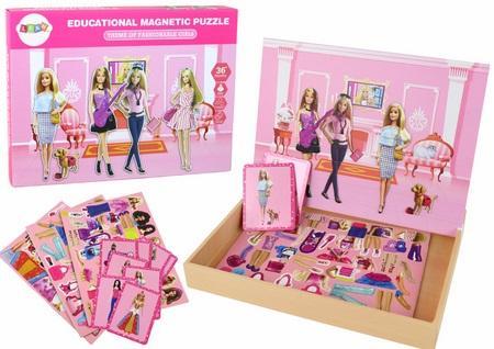 Puzzle magnetyczne z motywem lalki, Leantoys