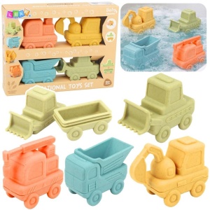 ZABAWKI DO KĄPIELI POJAZDY GUMOWE 4SZT., LEANTOYS