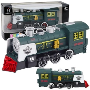 LOKOMOTYWA KLASYCZNA ŚWIATŁKO DŹWIĘK ZIELON