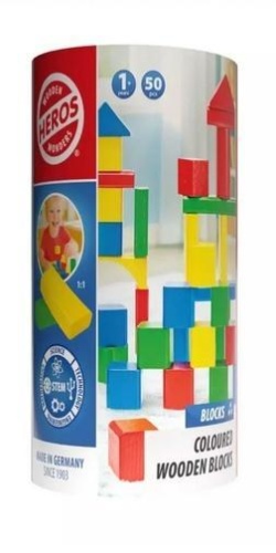 Drewniane kolorowe klocki 50el, Tactic