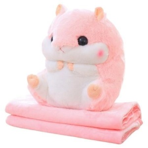 OGRZEWACZ DO RĄK PLUSZOWY CHOMIK RÓŻOWY 100X90CM