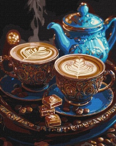 MALOWANIE PO NUMERACH - MELODIA KAWY METAL 40X50CM