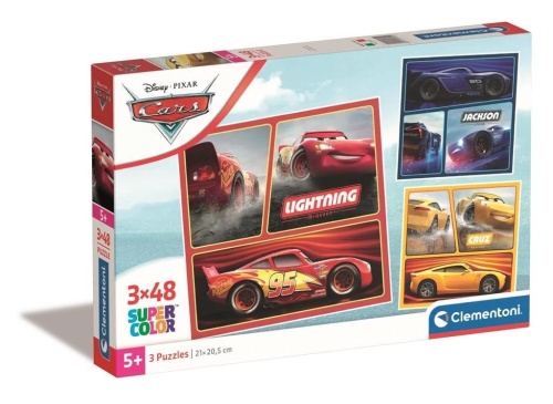 Puzzle 3x48 Super Kolor Cars, Clementoni