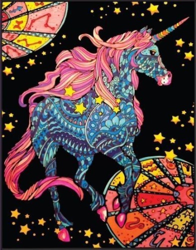 Kolorowanka welwetowa Jednorożec zodiak 47x35cm