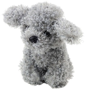 PUDEL MINIATUROWY PLUSZOWY SZARY 20CM, LEANTOYS