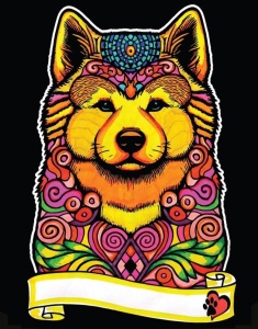 KOLOROWANKA WELWETOWA A4 AKITA INU, COLORVELVET