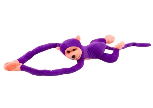 Małpka pluszowa z dźwiękiem fioletowa 60cm