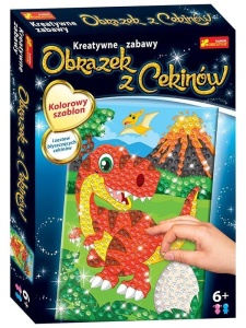 OBRAZEK Z CEKINÓW. DINOZAUR TREX, RANOK-CREATIVE
