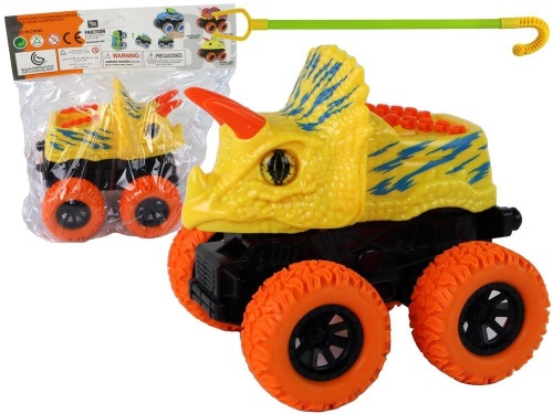 Terenówka pchacz Triceratops żółty, Leantoys