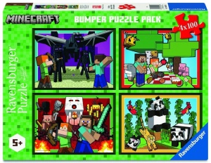 PUZZLE 4X100 MINECRAFT ADVENTURES, RAVENSBURGER