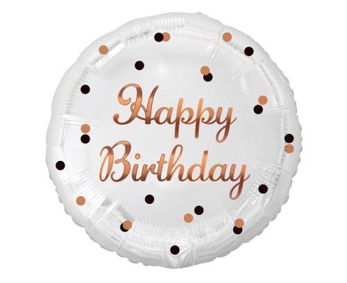 Balon foliowy B&C Happy Birthday biały 36cm
