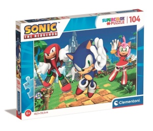 PUZZLE 104 SUPER KOLOR SONIC, CLEMENTONI