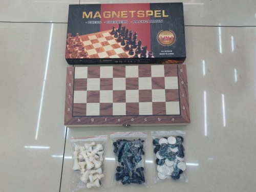 Szachy+warcaby magnetyczne, drewniana plansza