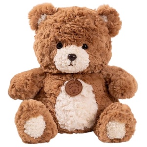 MIŚ PLUSZOWY Z MEDALIONEM BRĄZOWY 25CM, LEANTOYS