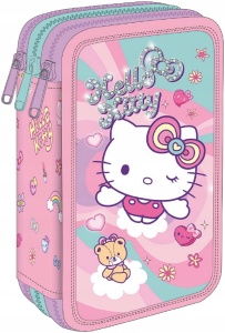 Piórnik potrójny z wyposażeniem Hello Kitty dla dziewczyn CoolPack