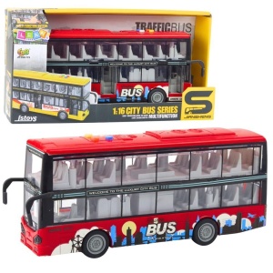 AUTOBUS MIEJSKI PIĘTROWY NAPĘD ŚWIATŁO DŻWIĘK 1:16