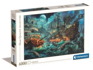 PUZZLE 6000 HQ PIRATES BATTLE, CLEMENTONI