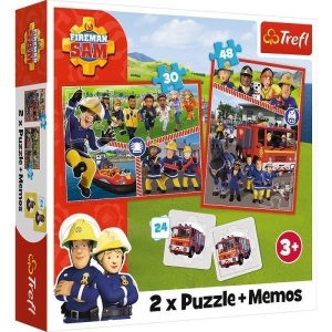 PUZZLE 2W1 + MEMOS - DRUŻYNA STRAŻAKA SAMA TREFL