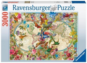 PUZZLE 3000 FLORA I FAUNA. MAPA ŚWIATA