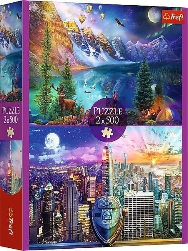 Puzzle 2x500 Wycieczka po Ameryce TREFL, Trefl