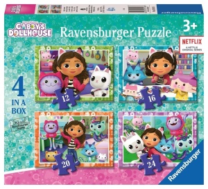 PUZZLE DLA DZIECI 4W1 KOCI DOMEK GABI