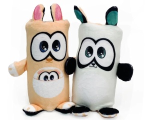 DUBLUSIE DWUSTRONNE MASKOTKI KANGUR PANDA, EPEE